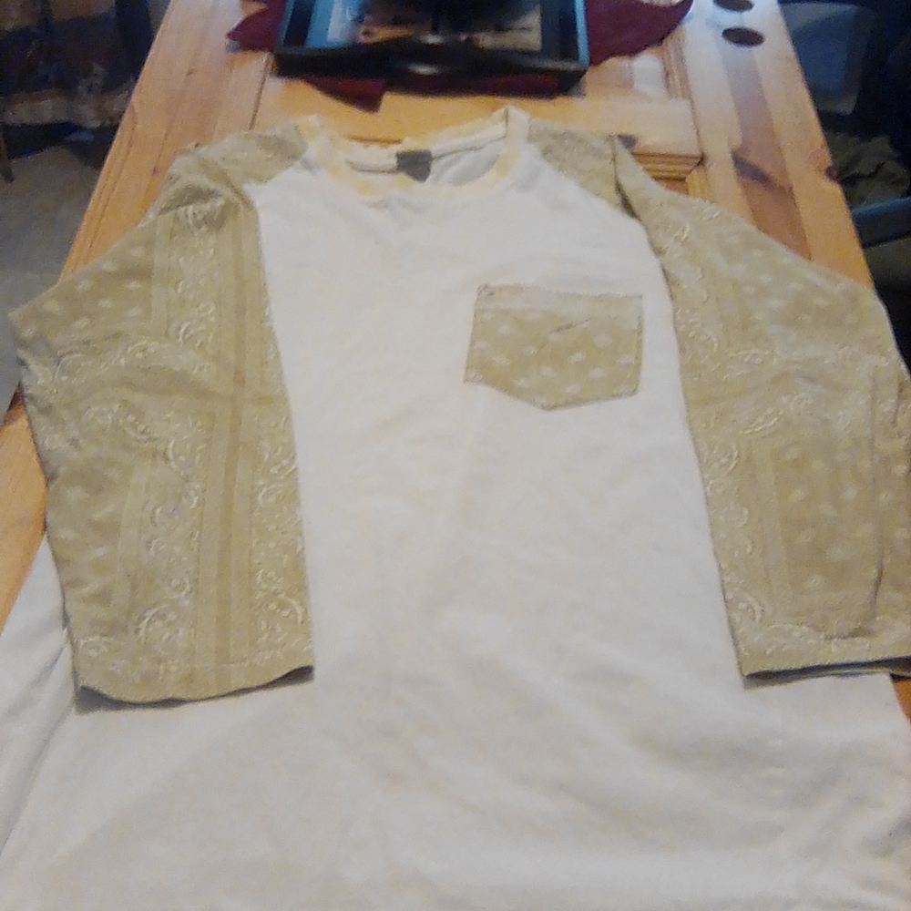 Men's Tan & White Bandana Print Shirt